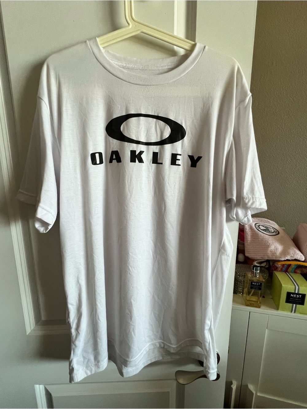 Oakley White Short Sleeve Tee with Black Logo